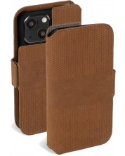 Калъф Krusell - Leather Wallet, iPhone 13/14, кафяв -1
