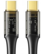 Кабел Xmart - Amber, USB-C/USB-C, 1.2 m, черен -1