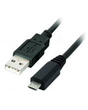 Кабел VCom - CU271, USB-A/Micro USB, 0.8 m, черен -1