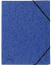 Картонена папка Exacompta - с ластик, синя -1