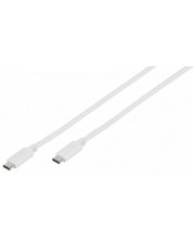 Кабел Vivanco - 45293, USB-C/USB-C, 1 m, бял