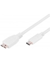 Кабел Vivanco - 45275, USB-C/Micro USB, 1 m, бял -1