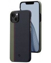 Калъф Pitaka - Fusion Weaving MagEZ Case, iPhone 14, черен/зелен -1