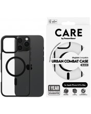 Калъф CARE - Urban Combat Black Frame MagSafe, iPhone 16 Pro Max, прозрачен -1