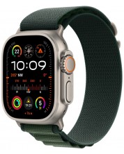 Каишка Apple - Alpine Loop L Natural Titanium, Apple Watch, 49 mm, Dark Green -1