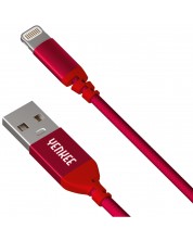 Кабел Yenkee - 611 RD, USB-A/Lightning, 1 m, червен -1