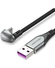 Кабел Vention - COHHF, U-Shaped, USB-C/USB-A, 1 m, сив/черен -1