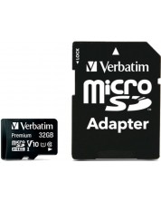 Карта памет Verbatim - 32GB, microSDHC, Class10 + адаптер
