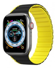 Каишка Dux Ducis - Magnetic LD, Apple Watch, 38/40/41 mm, черна/жълта -1
