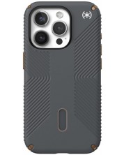 Калъф Speck - Presidio 2 Grip, iPhone 15 Pro, MagSafe ClickLock, сив