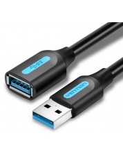 Кабел Vention - Extension, USB-A/USB-A, 1.5 m, черен