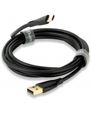 Кабел QED - Connect QE8187, USB-C/USB-A, 1.5m, черен