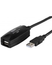 Кабел Vivanco - 45282, USB-A/USB-A, 5 m, черен -1
