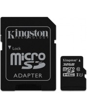Карта памет Kingston -  Ultra, SDCS/32GBSP, Class10 + адаптер