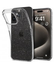 Калъф Spigen - Liquid Crystal Glitter, iPhone 15 Pro Max, Crystal Quartz -1