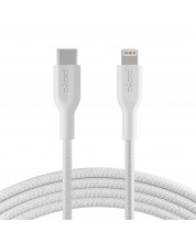 Кабел Belkin - Playa, USB-C/Lightning, braided, 1 m, бял -1