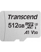 Карта памет Transcend - 512GB, 300S, microSDXC UHS-I U3 A1 V30 + адаптер