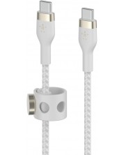 Кабел Belkin - Boost Charge, USB-C/USB-C, Braided silicone, 3 m, бял -1