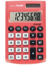 Калкулатор Milan - Pocket, 8 разряден, червен -1
