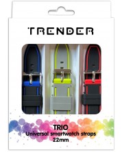 Каишки Trender - Trio Bundle Gamer, 22 mm, 3 броя, синя/сива/червена -1