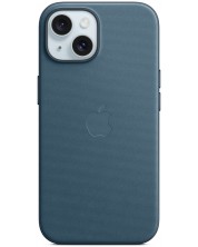 Калъф Apple - FineWoven MagSafe, iPhone 15, Pacific Blue