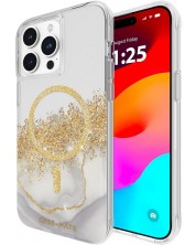 Калъф Case-Mate - Karat Marble, iPhone 15 Pro, златист/бял
