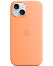 Калъф Apple - Silicone MagSafe, iPhone 15, Orange Sorbet