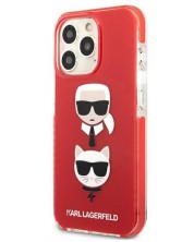 Калъф Karl Lagerfeld - K and C Heads, iPhone 13 Pro, червен -1