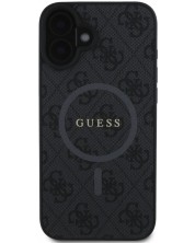 Калъф Guess - PU Leather 4G Colored Ring MagSafe, iPhone 16 Plus, черен -1