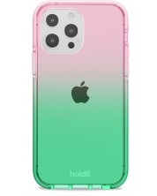 Калъф Holdit - Seethru, iPhone 13 Pro, Grass green/Bright Pink