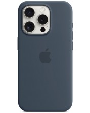 Калъф Apple - Silicone MagSafe, iPhone 15 Pro, Storm Blue