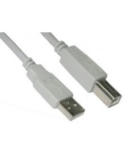  Кабел VCom -CU201, USB 2.0 AM/BM, 3m, бял -1