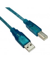 Кабел VCom - CU201, USB-A/USB-B, 5 m, син