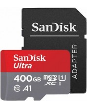 Карта памет Sandisk - 400GB, microSDXC, Class10 + SD адаптер -1