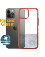 Калъф PanzerGlass - Clear, iPhone 12 Pro Max, прозрачен/червен