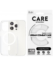 Калъф CARE - Flagship, iPhone 15 Pro, MagSafe White, прозрачен -1