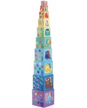 Картонени кубчета за деца Djeco - Дъга, 10 броя -1