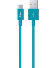 Кабел ttec - Charge/Data, USB-A/USB-C, 1.2 m, Turquoise -1