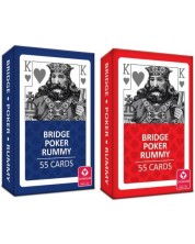 Карти за игра Cartamundi - Poker, Bridge, Rummy син/червен гръб -1