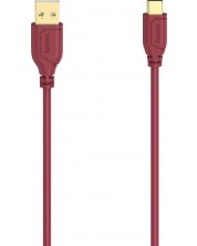 Кабел USB-C/Type-C/- USB 2.0,Flexi-Slim ,0.75м, 480Mbit/s, позлатен, червен -1