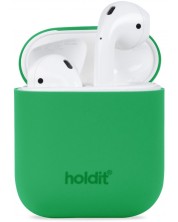 Калъф за слушалки Holdit - Silicone, AirPods 1/2, зелен -1