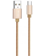 Кабел Wesdar - 22075100263, USB-A/Micro USB, 1.2 m, златист -1