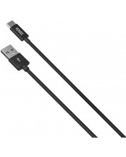 Кабел Yenkee - 302 BK, USB-A/USB-C, 2m, черен