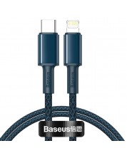 Кабел Baseus - High Density, USB-C/Lightning, 1 m, син -1