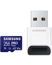 Карта памет Samsung - PRO Plus, 256GB, microSDXC + USB четец -1