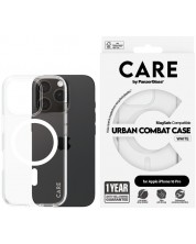 Калъф CARE - Urban Combat White MagSafe, iPhone 16 Pro, прозрачен -1