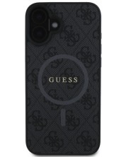 Калъф Guess - PU Leather 4G Colored Ring MagSafe, iPhone 16, черен -1