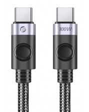 Кабел Orico - C2CZ-BK-10, USB-C/USB-C, 1 m, черен -1