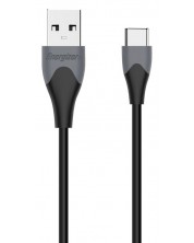 Кабел Energizer - C610CGBK, USB-A/USB-C, 1.2 m, черен/сив -1