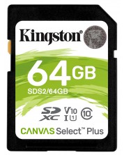 Карта памет Kingston - Canvas Select Plus, 64GB, SDXC, Class 10 -1